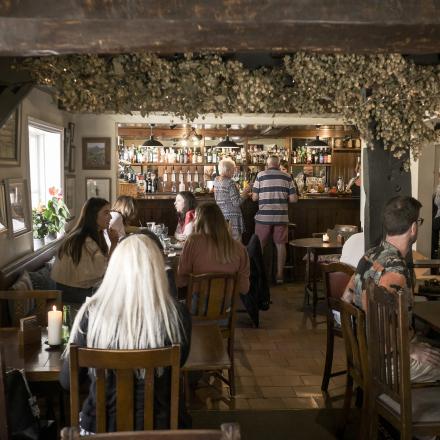 The bar in The Black Bear